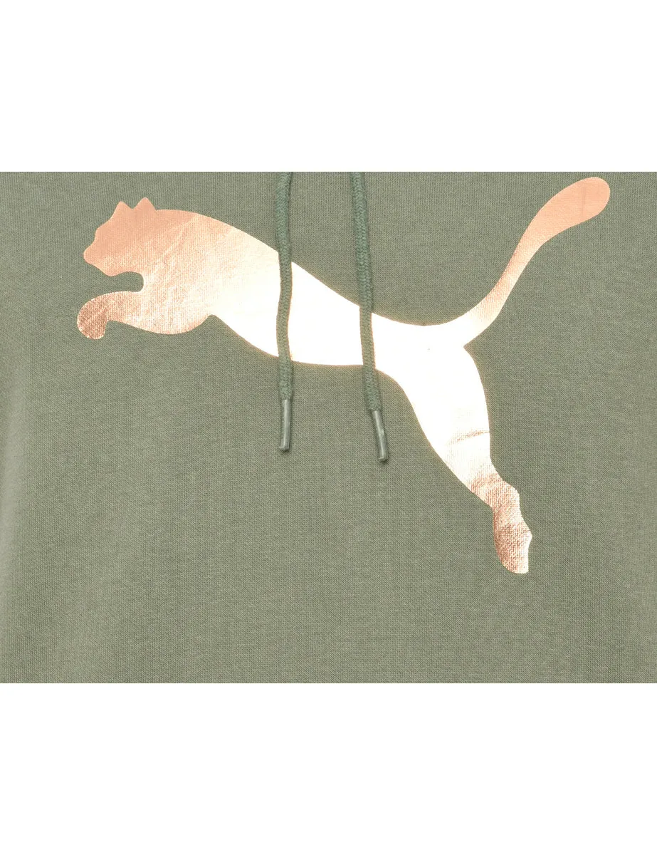 Light Green Puma Printed Sweatshirt - L