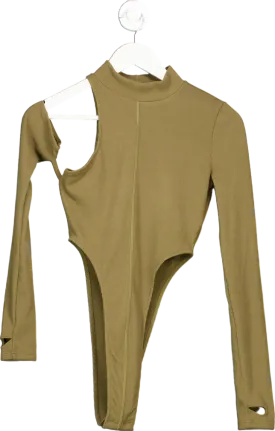 Mars The Label Khaki Asymmetric Bodysuit UK 8