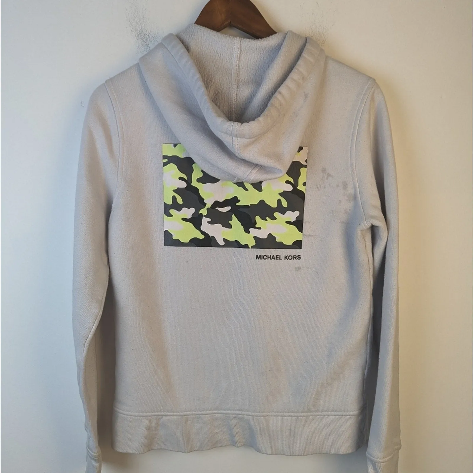 Michael Kors Camouflage Zip Up Hooded Sweatshirt / Medium