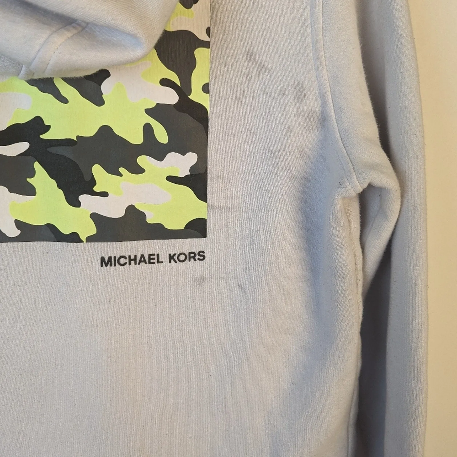 Michael Kors Camouflage Zip Up Hooded Sweatshirt / Medium