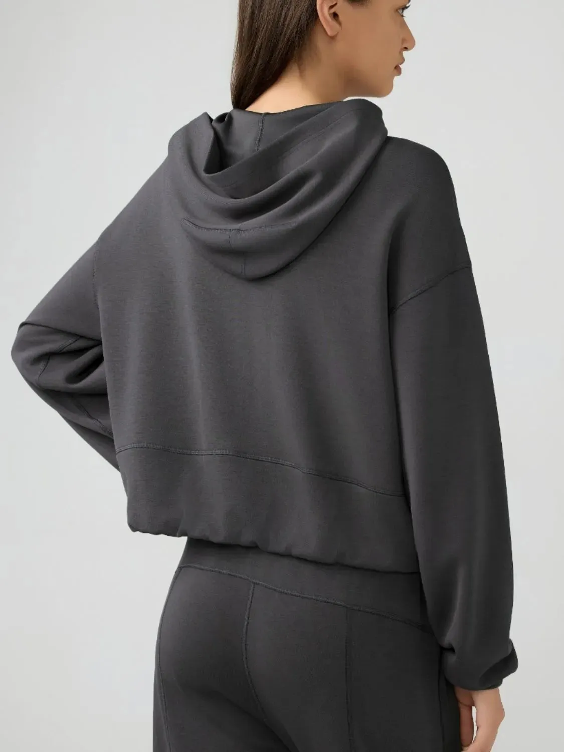 Millennia Zip Up Dropped Shouder Active Hooded