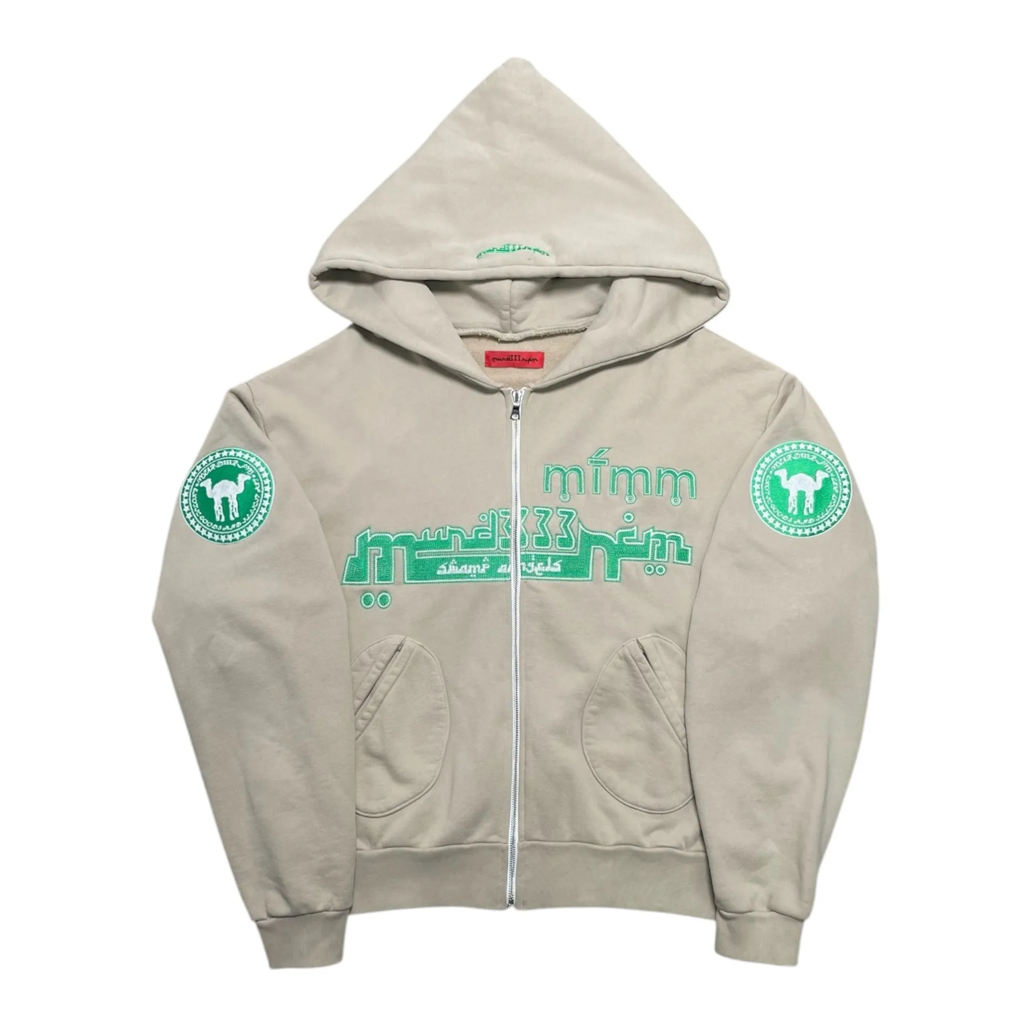 Murd333r FM Justice Zip Up Hooded Sweatshirt Khaki Green