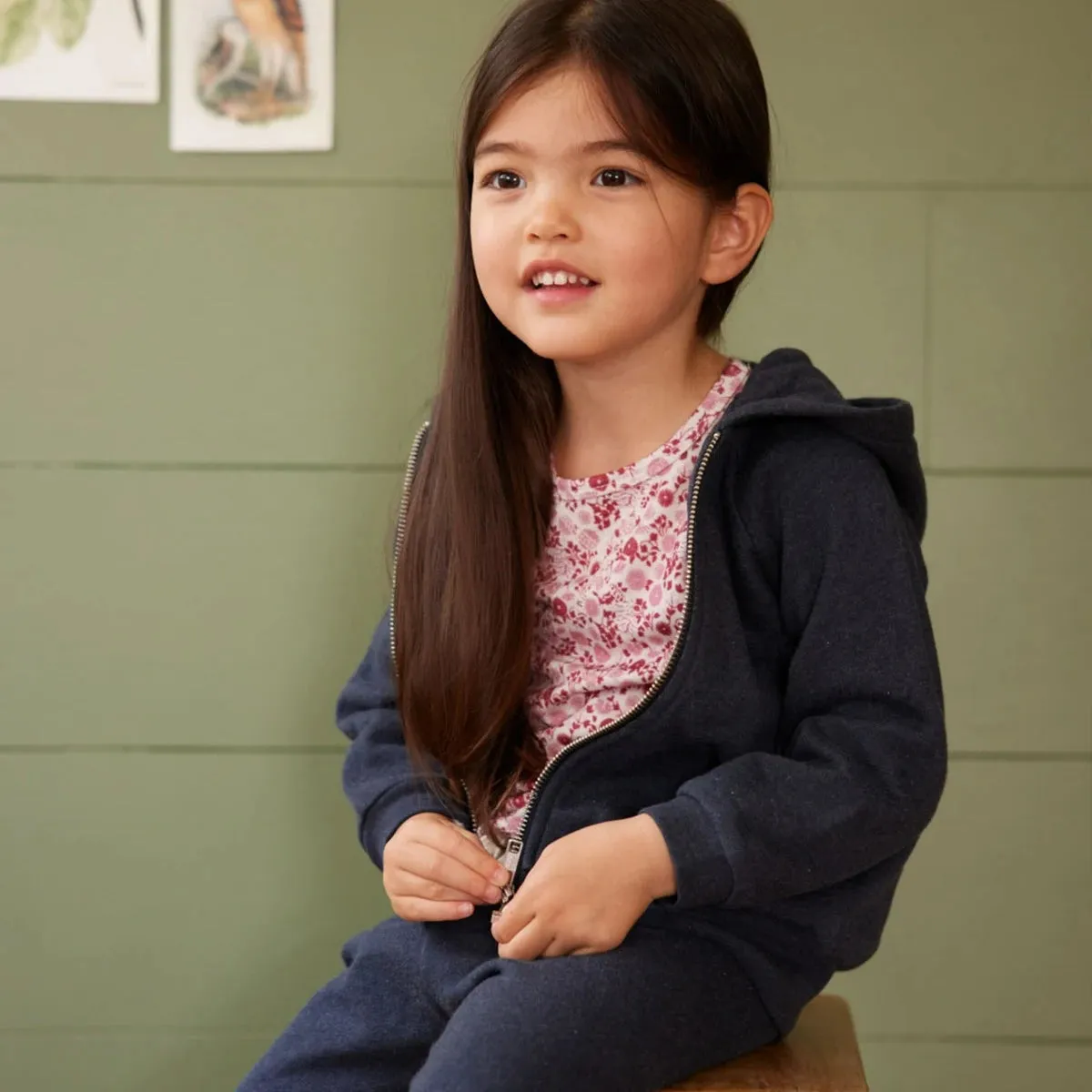 Nature Baby Hooded Sweatshirt - Navy Marl