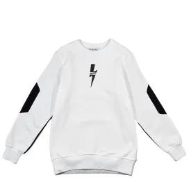 Neil Barrett Kids Black And White Bolt Logo Sweatshirt