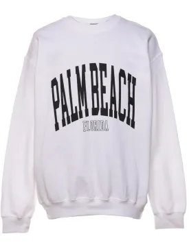 Palm Beach White & Black Round-Neck Sweatshirt - M