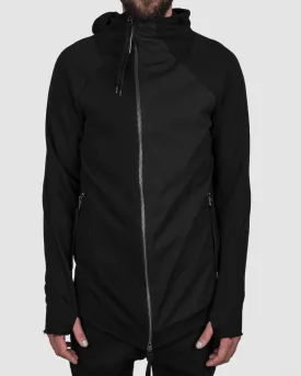 Paneled zip up hooded sweatshirt