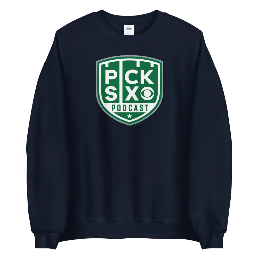 Pick Six Podcast Logo Fleece Crewneck Sweatshirt