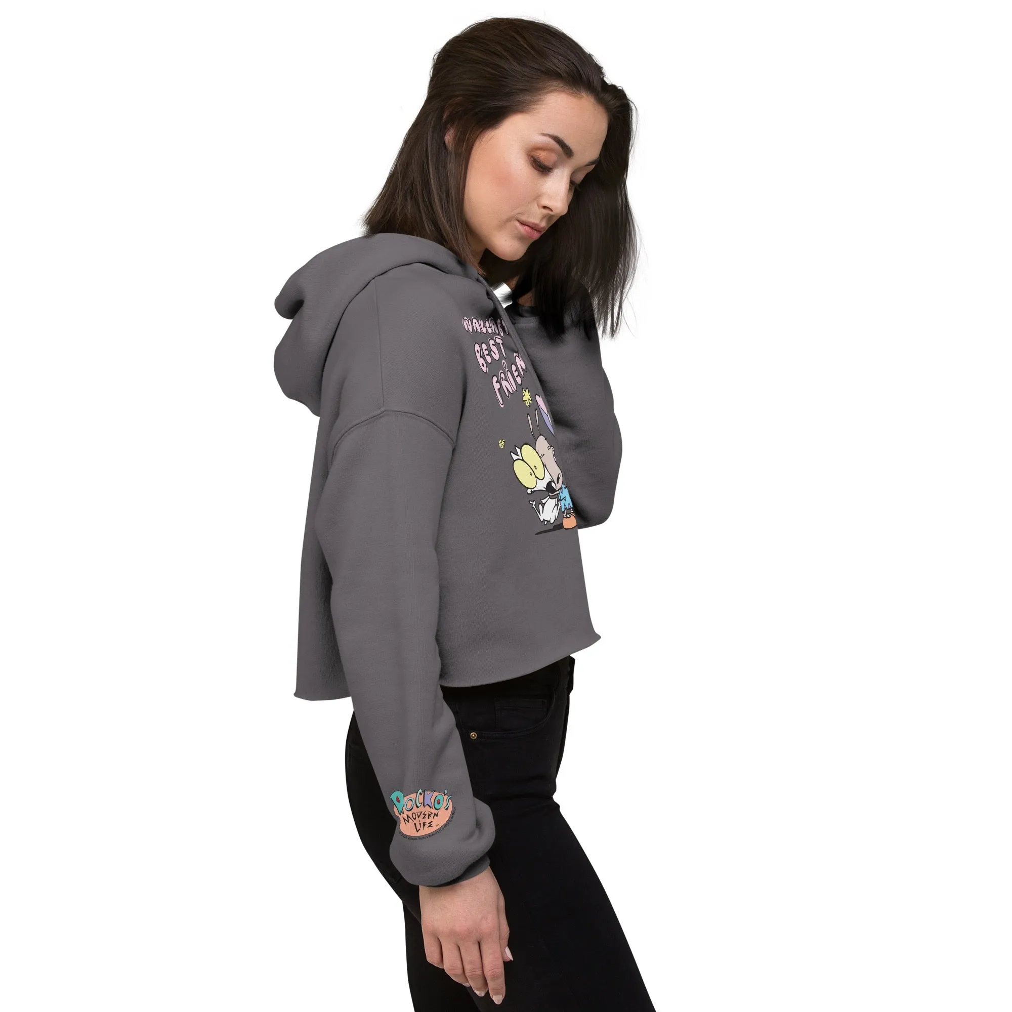 Rocko's Modern Life Wallaby's Best Friend Women's Crop Hooded Sweatshirt