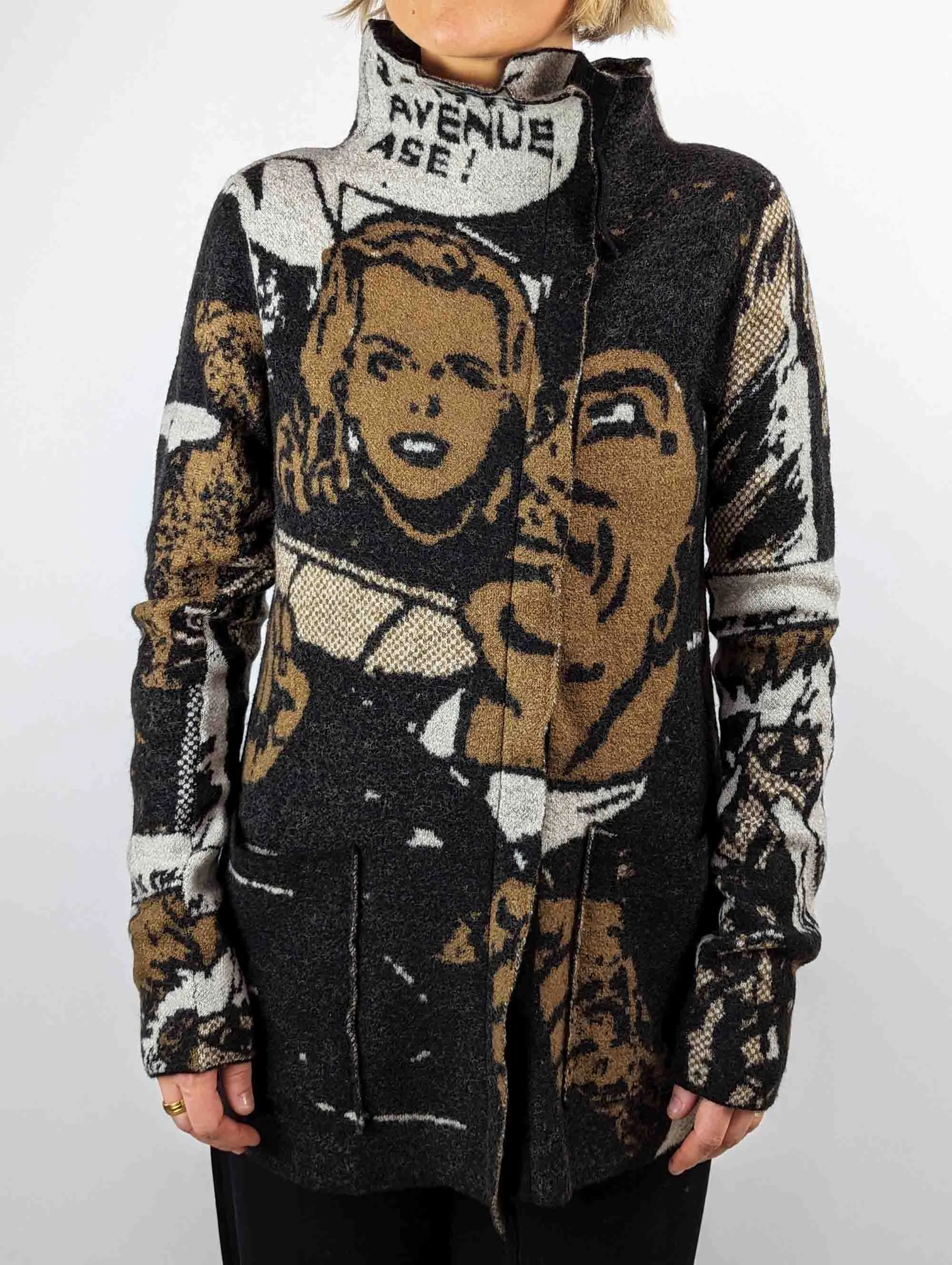 Rundholz 3387105 Long Zip Cardigan - BRONZE JACQUARD
