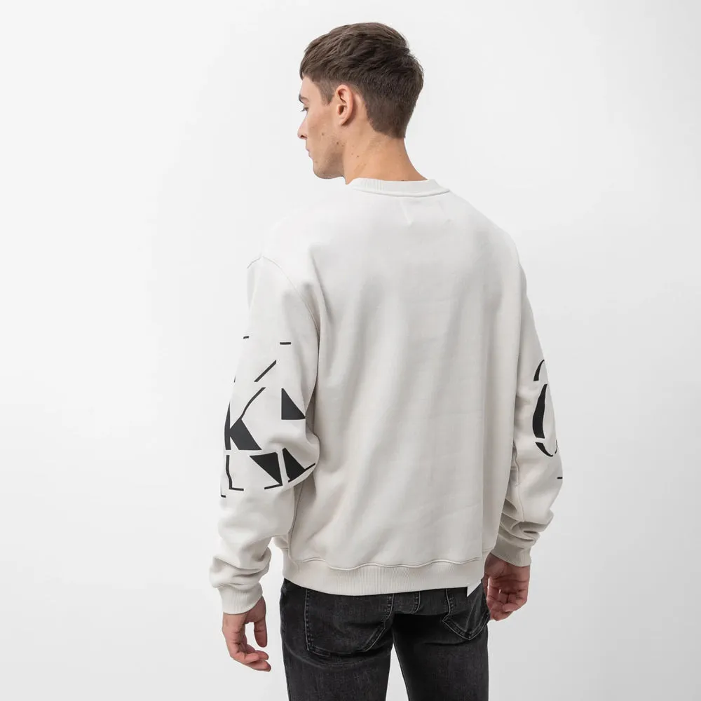 Scattered Logo Crew Sweatshirt - Off White