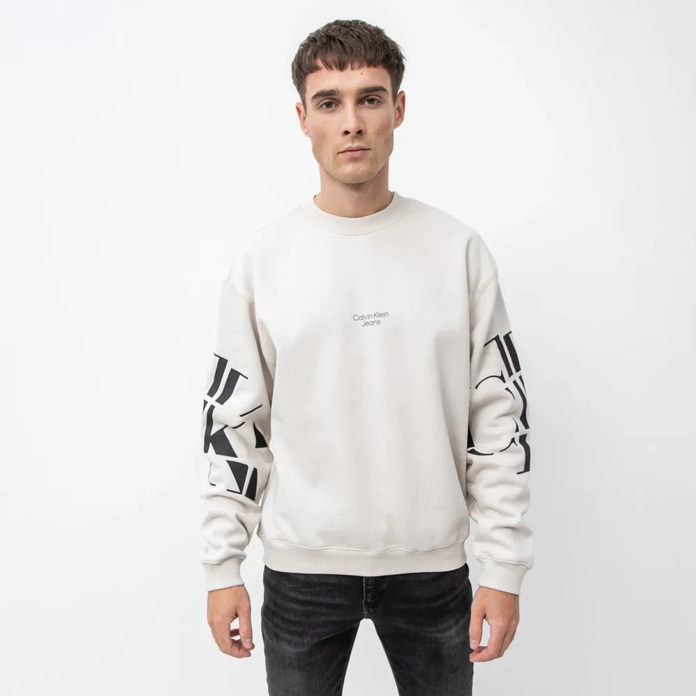 Scattered Logo Crew Sweatshirt - Off White