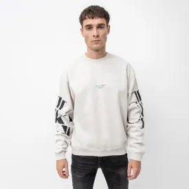 Scattered Logo Crew Sweatshirt - Off White