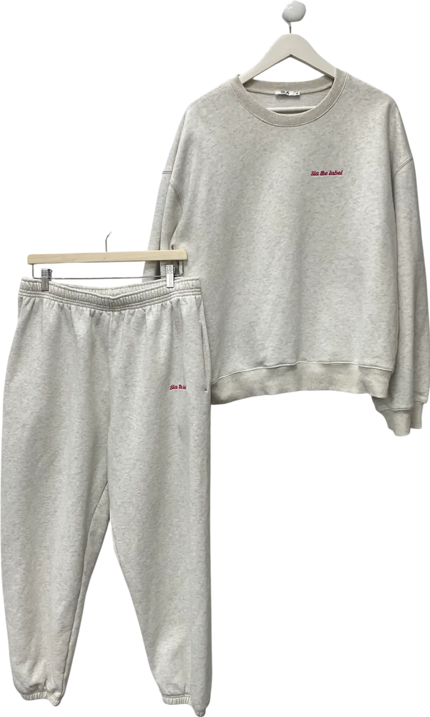 SLA the label 2-piece Grey Crew Sweatshirt & Jogger set UK XL