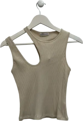 Stainless Beige Asymmetric Top UK S