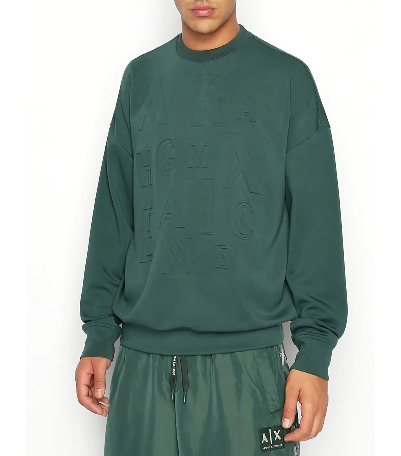 Stretch Interlock Crew Neck Logo Lettering Sweatshirt