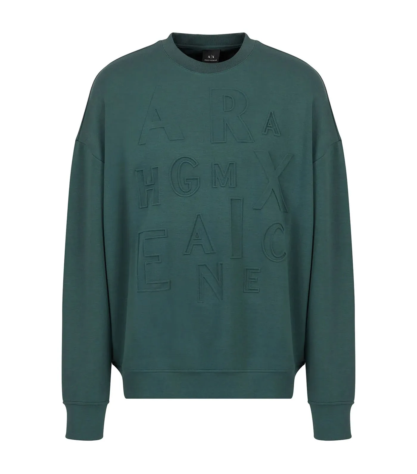 Stretch Interlock Crew Neck Logo Lettering Sweatshirt