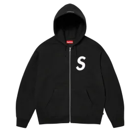 Supreme S Logo Zip Up Hooded Sweatshirt 'Black'