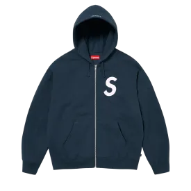 Supreme S Logo Zip Up Hooded Sweatshirt 'Navy'