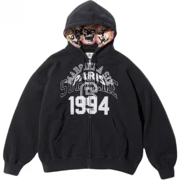 SUPREME/MM6 MAISON MARGIELA ZIP UP HOODED SWEATSHIRT BLACK