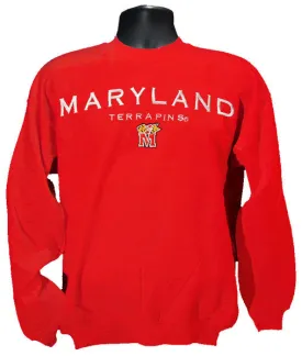 SWUM14R CREW SWEATSHIRT - University of Maryland Embroidered Plain Copper Red