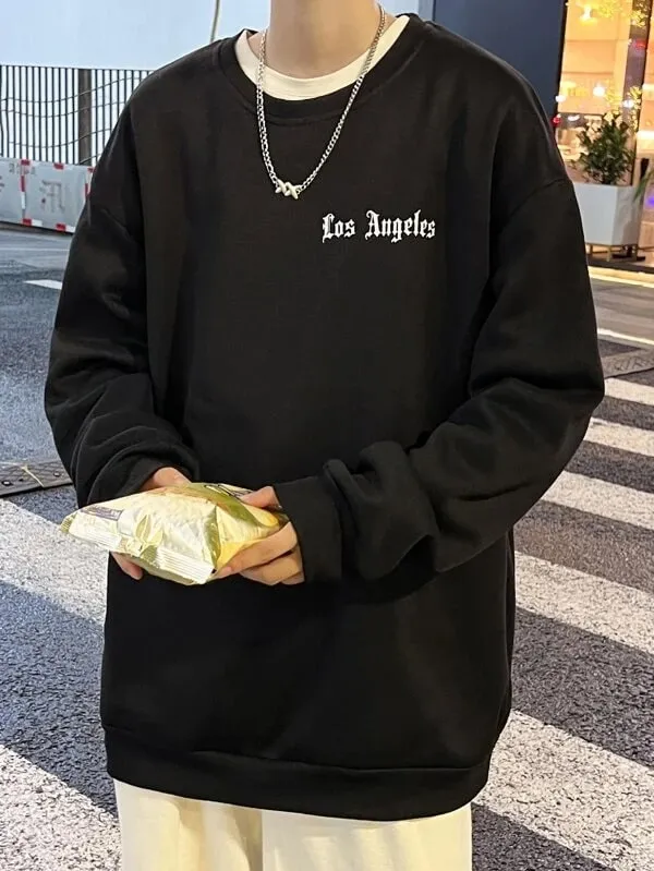 SXV  'Los Angeles’ Printed Cool Aesthetic Drop Shoulder Oversized Sweatshirt