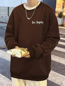 SXV  'Los Angeles’ Printed Cool Aesthetic Drop Shoulder Oversized Sweatshirt