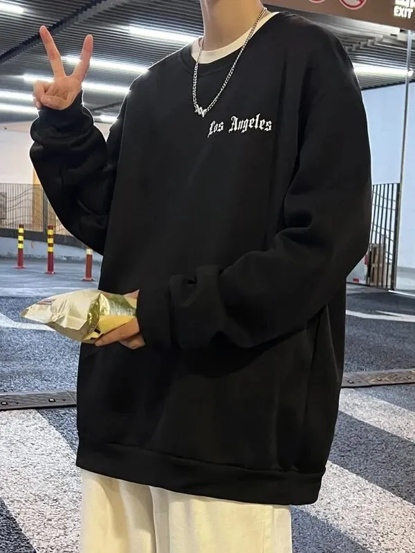SXV  'Los Angeles’ Printed Cool Aesthetic Drop Shoulder Oversized Sweatshirt