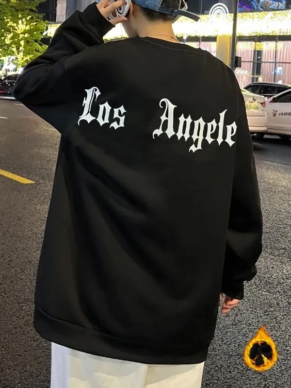 SXV  'Los Angeles’ Printed Cool Aesthetic Drop Shoulder Oversized Sweatshirt