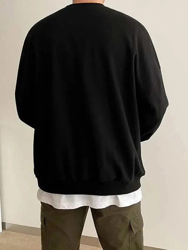 SXV  'University 1987 authentic’ Printed Cool Aesthetic Drop Shoulder Oversized Sweatshirt