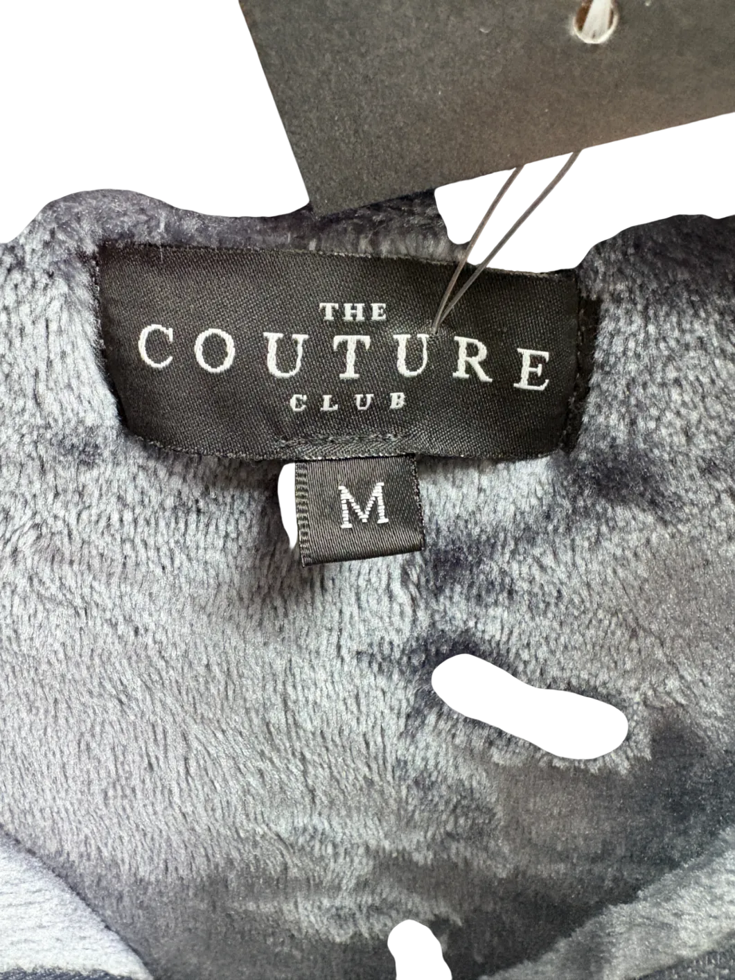 The Couture Club Blue Fur Applique logo Hooded Jacket UK M