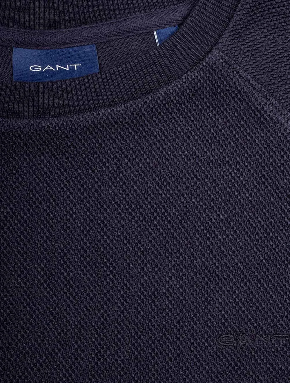 Waffle Crew Neck Sweatshirt Evening Blue