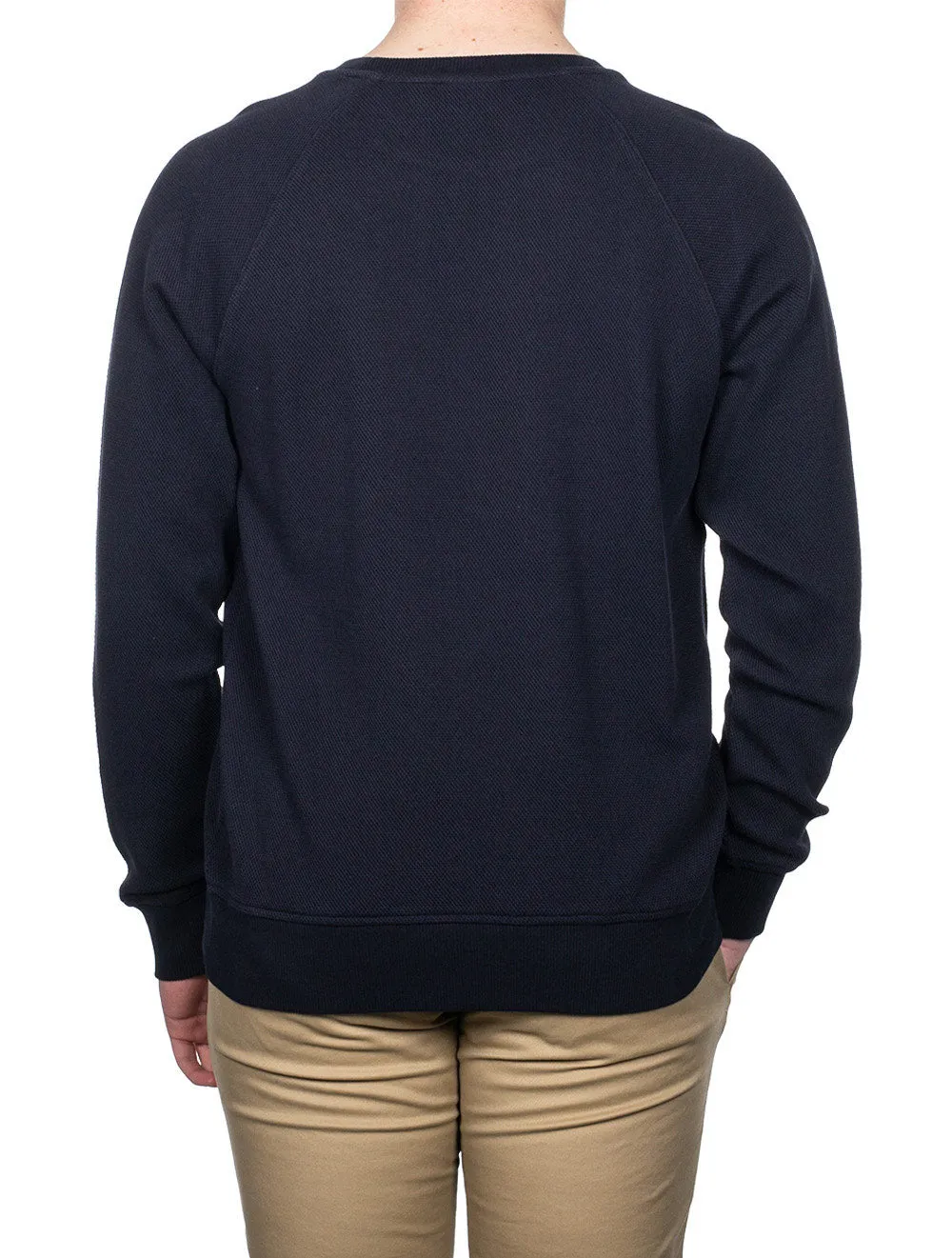 Waffle Crew Neck Sweatshirt Evening Blue