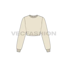 Women's Full Sleeves Crop Sweatshirt
