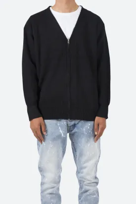 Zipper Cardigan - Black