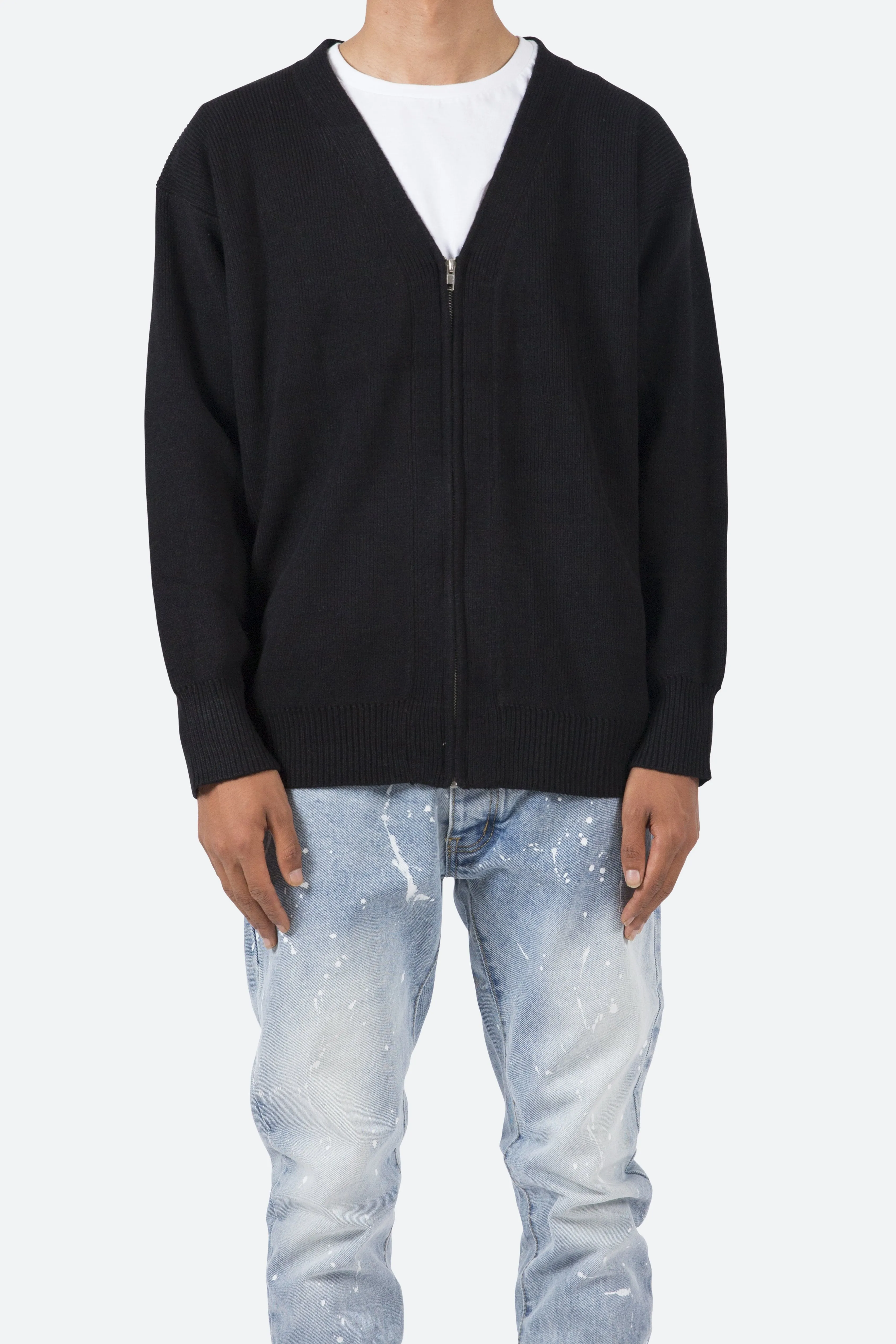 Zipper Cardigan - Black