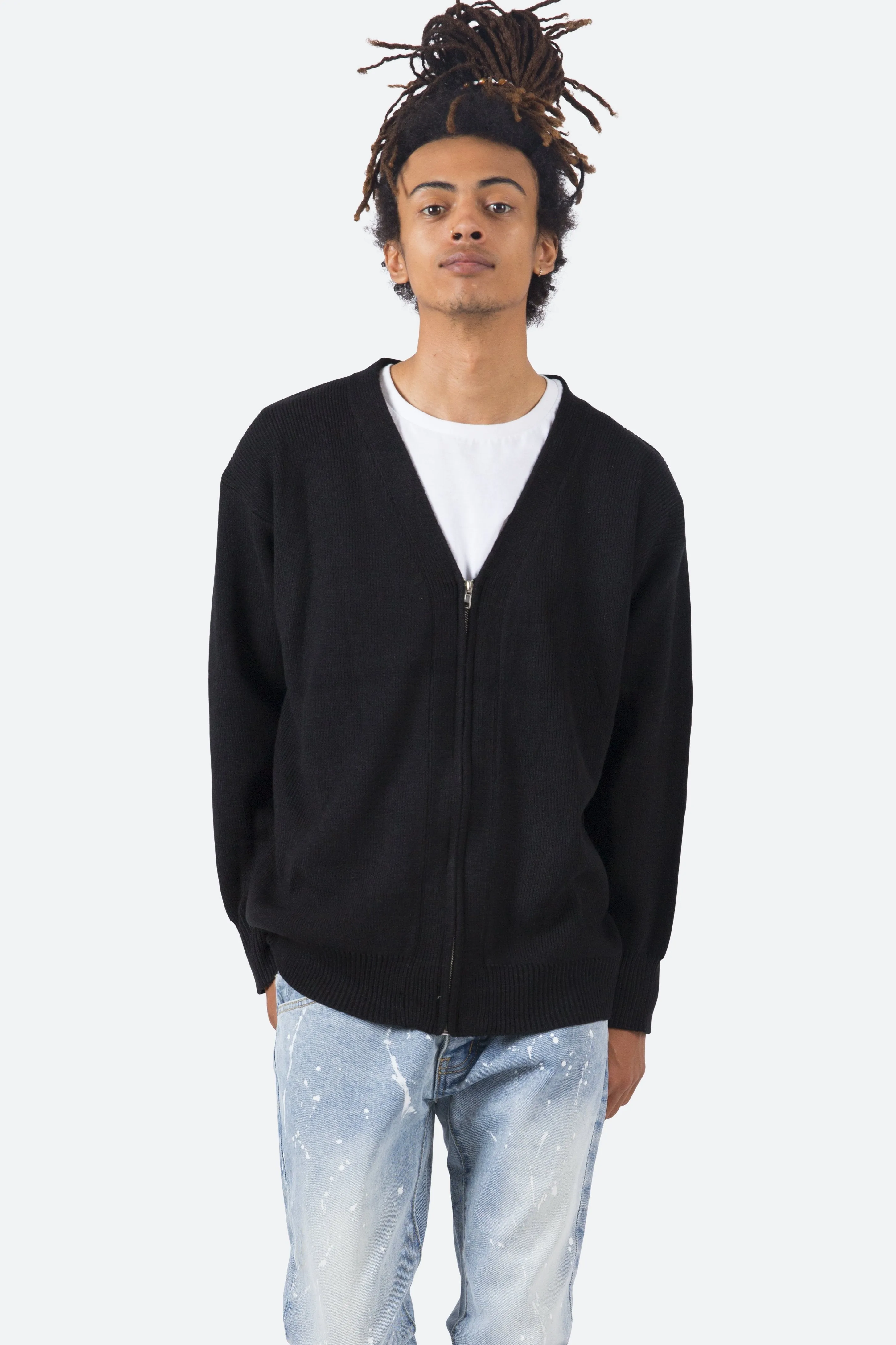 Zipper Cardigan - Black