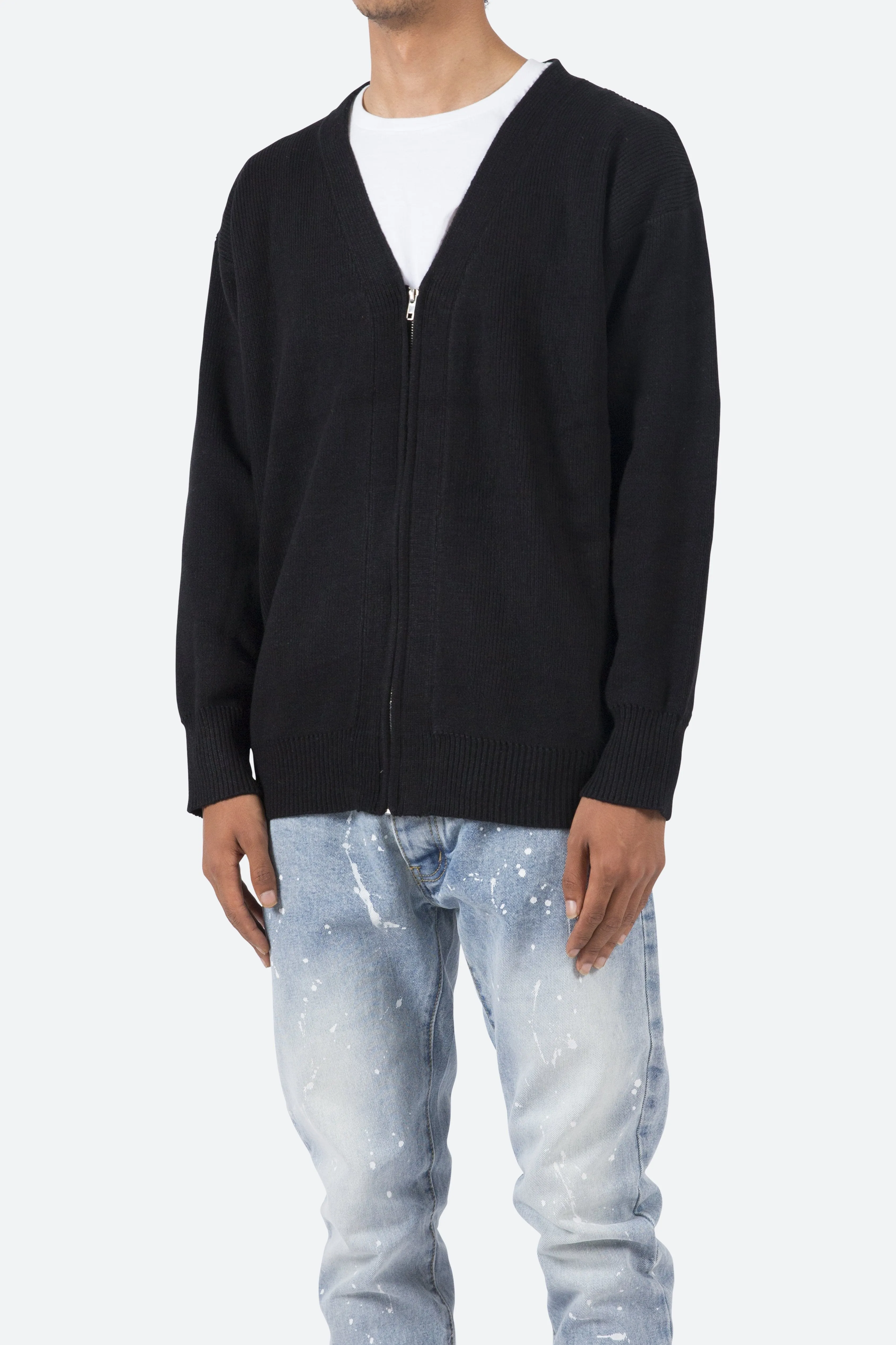Zipper Cardigan - Black