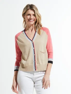 ZP Colorblock Lightweight V-neck Cardigan